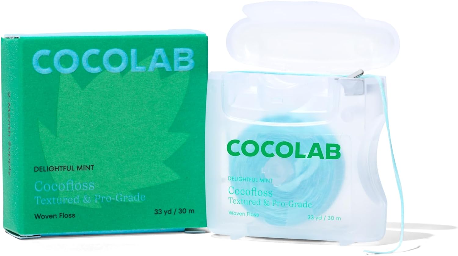 Cocofloss Woven Dental Floss, Dentist-Designed Oral Care, Mint, Waxed,
